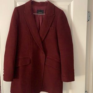 burgundy coat